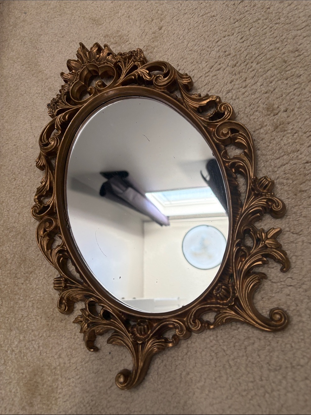 Ornate Gold Tone Decorative Mirror